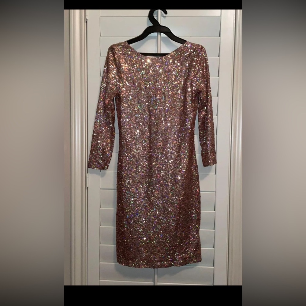 Top shop rose gold sequin dress